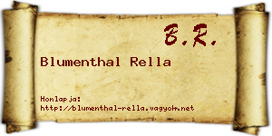 Blumenthal Rella névjegykártya